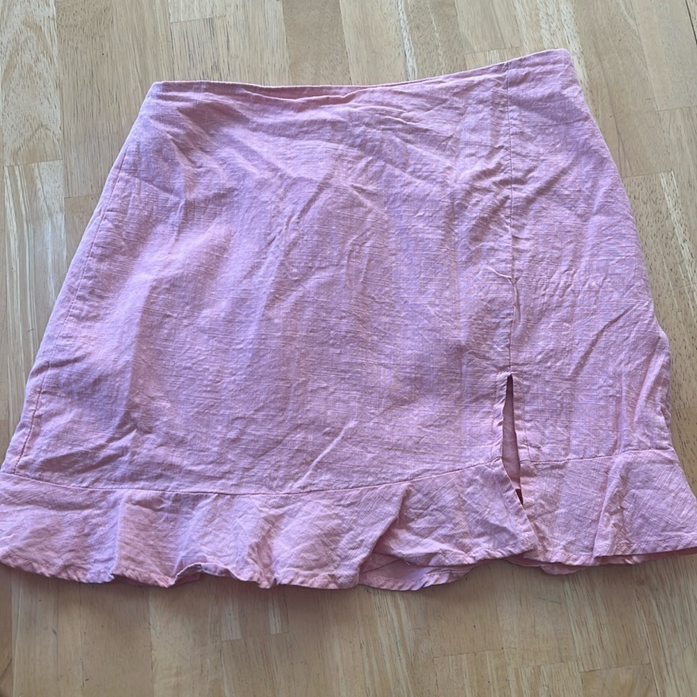 Pink mini skirt